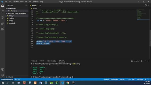 JavaScript Problem Solving, Problem 04 array.js Part _ 2
