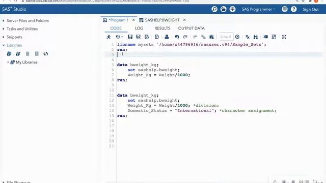 Creating Variables & Datasets in SAS: DATA STEP & LIBNAME Statements смотреть онлайн