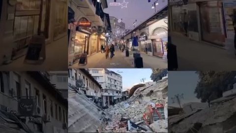 Пешеходная прогулка в турецкой провинции Хатай до и после землетрясения