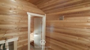 Брусовая баня «Буханочка» с отделкой термодоской
