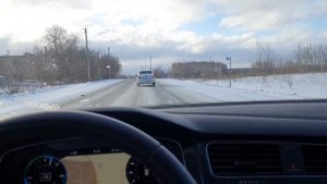 Е-Гольф зима трасса.