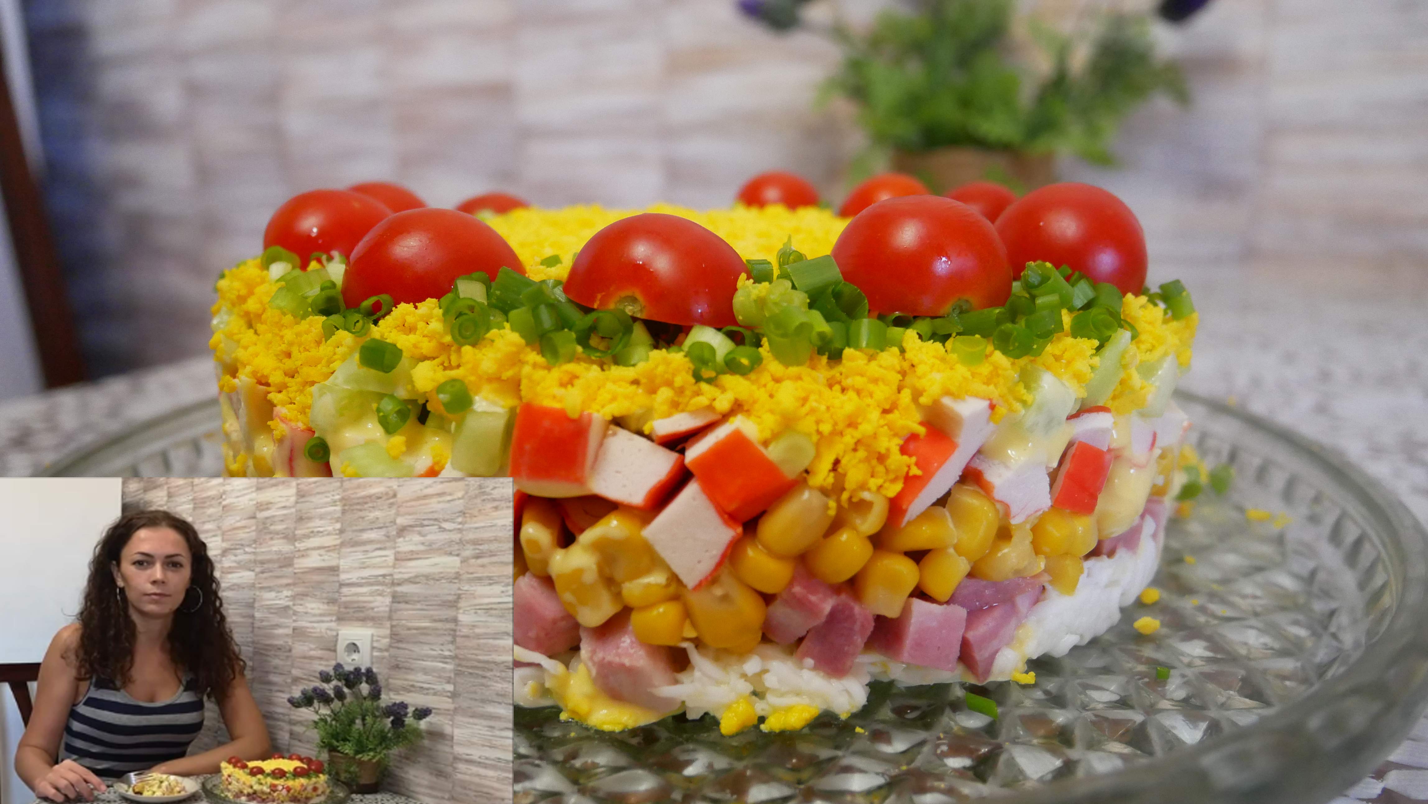 Ешь и не можешь ОСТАНОВИТЬСЯ!!! Салат с крабовыми палочками и ветчиной
