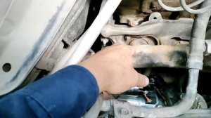 part 2 of 2 lexus LX570 model 2010 how to  replace starter  w/o remove exhaust manifold/#120