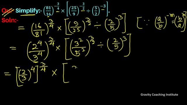 Q28 | Simplify (81/16)^(-3/4)×[(25/9)^(-3/2)÷(5/2)^(-3)] смотреть онлайн
