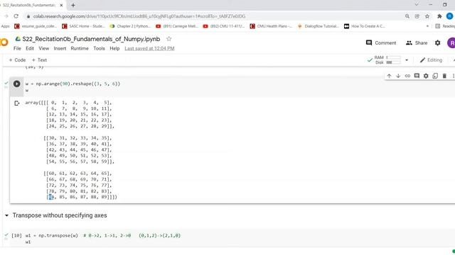 Recitation 0b | Fundamentals of Numpy - Transposing Arrays (4/8) смотреть онлайн