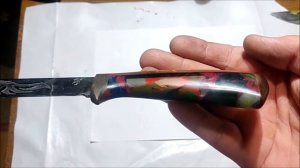 Миниатюрный нож из пильного диска,рукоять эбакс