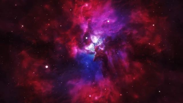 Космос - Заставка для ТВ - Полет через космическое пространство в облачную туманности смотреть онлайн