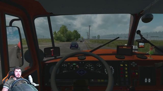 ЗАТОПИЛО ДОРОГУ - ЕДУ ПО ПАНТОННОМУ МОСТУ - СУРОВАЯ РОССИЯ ETS 2 + РУЛЬ смотреть онлайн