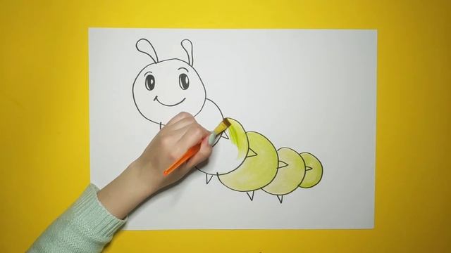 Caterpillar Drawing, Painting and Coloring for Kids, Toddlers, Cartoon смотреть онлайн