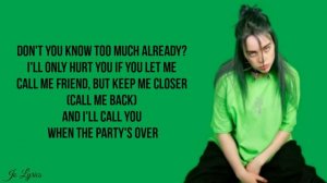 When the party's over - Billie Eilish (Lyrics)