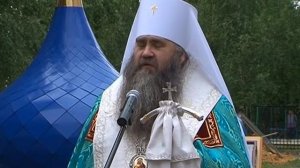 Освящение крестов и куполов Покровского храма в селе Большое Череватово