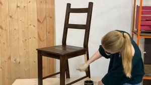 Обработка стула из Икеи маслом DECKEN