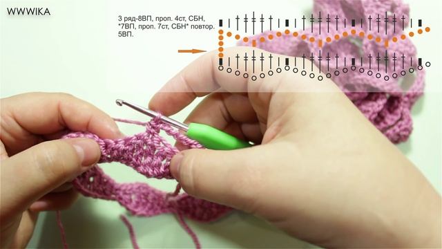 ШАРФ КРЮЧКОМ С ДЛИННЫМИ КИСТЯМИ #шарф крючком Вяжем по схемам смотреть онлайн