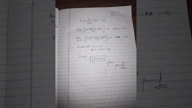 bsc 1st semester Rolles theorem