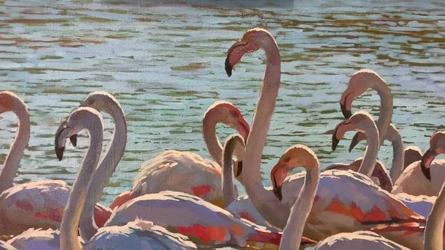Картина художника Александра Самохвалова."Птицы статные"