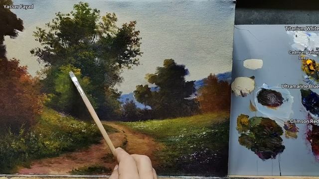 How I Paint Landscape Just By 4 Colors Oil Painting Landscape Step By Step 42 By Yasser Fayad