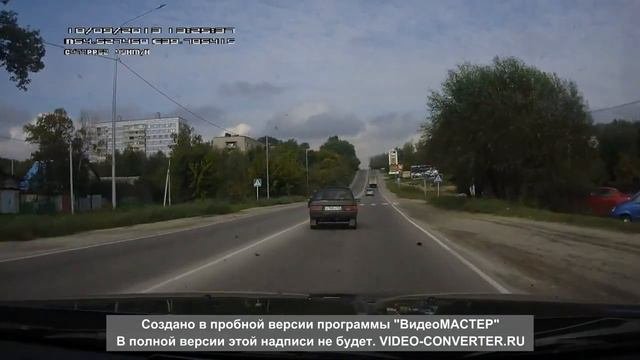 Грузовик остановил пьяного водителя. Рязань 18.09.2013