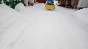 Чистка снега самодельным трактором 2018
