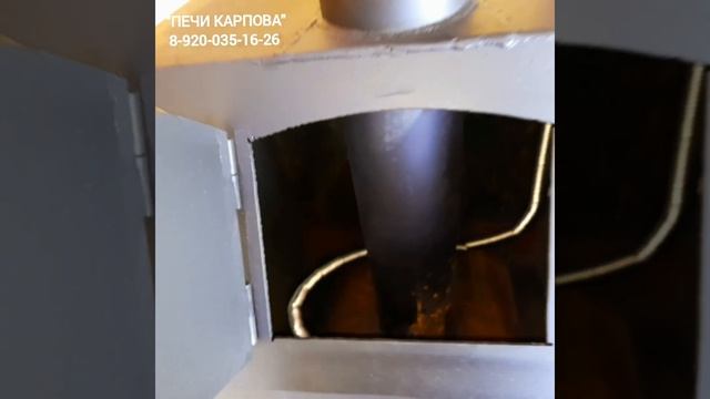 "АНГАРА-3" банная печь из газовой трубы ф530мм. Печь с ЗАКРЫТОЙ КАМЕНКОЙ и выносной топкой.