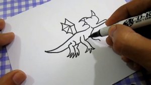 How to turn Number 732 into a Cartoon Dragon ! Learn drawing art game on paper for kids