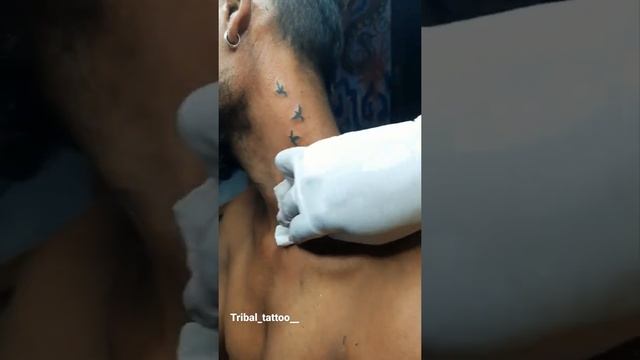 neck birds tattoo ( subscribe this channel tribal tattoo studio bhandara city )