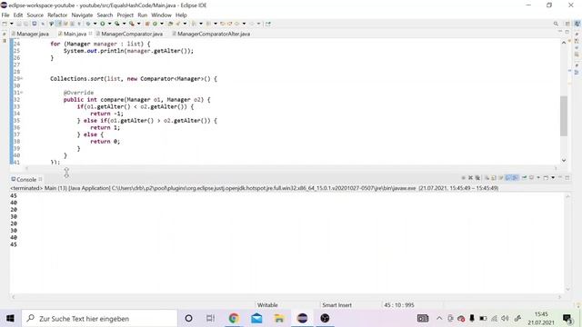 Comparator Interface Java Anonyme Klasse | Java Tutorial für Fortgeschrittene