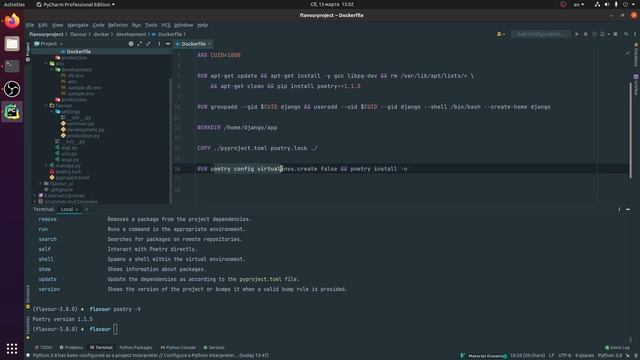 Pycharm + Django React Docker. Описание Dockerfile