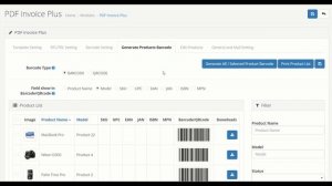 Opencart  PDF Invoice Plus, Barcode Generator , Quick Product Edit