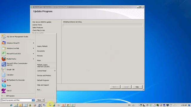 sql server 2008 r2 Service Pack 1 (sp1) Installtion