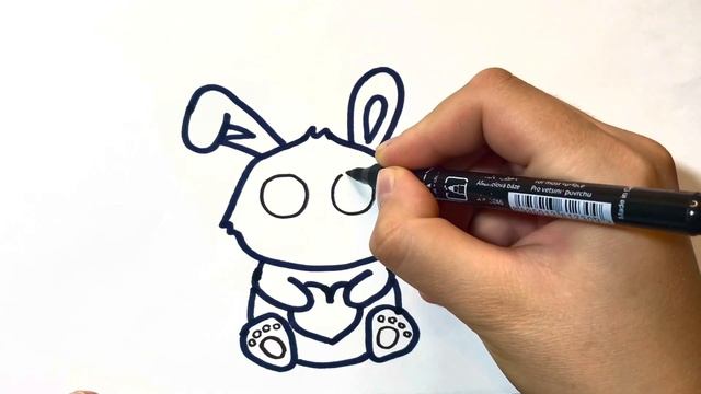 Как нарисовать зайчика для мамы