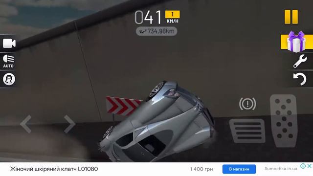 Смотрим как машина за 600  км заезжает на все баррикады в extreme car  driving simulator