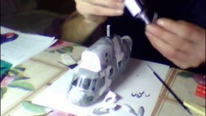 Модель вертолета Ми-2 из бумаги. Ускоренние в 16 раз