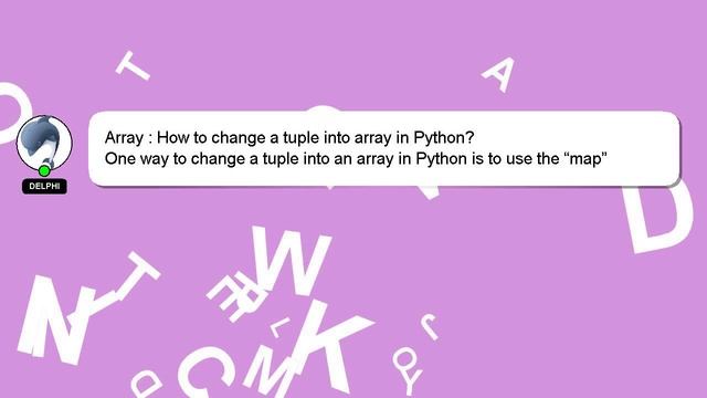 Array : How to change a tuple into array in Python?