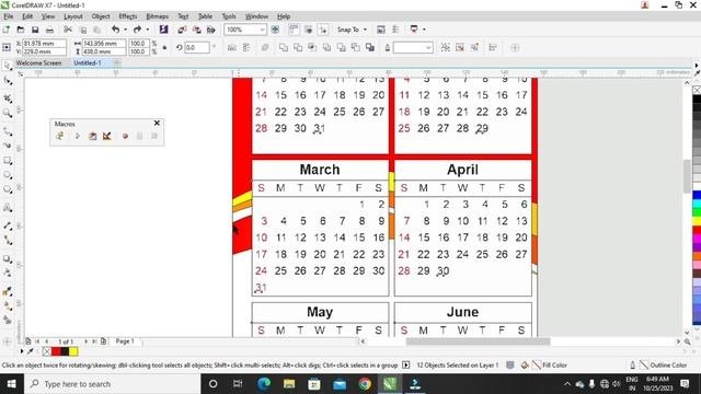 Coreldraw Tutorial - How To Make Calendar Design 2024 In Coreldraw