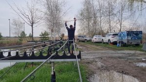 Дальний заброс карповым удилищем.