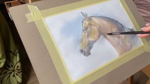 Лошадь акварелью мастер-класс