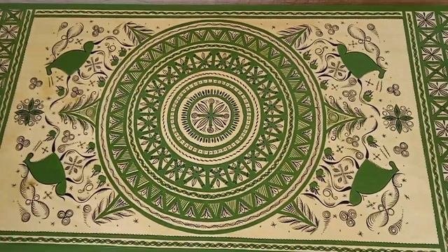 Сундук- скамейка расписная. Декор Севера # 52