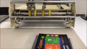 Бигование пластика на машине PRINTELLECT BOXBINDER RE-1404