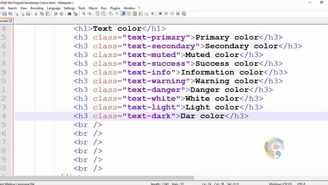 05 Bootstrap Colors الألوان