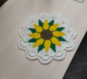 Салфетка Подсолнух 2022крючком.