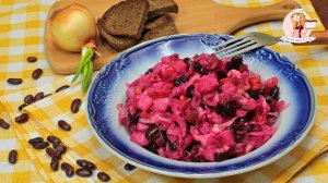 Классический русский салат - ВИНЕГРЕТ, в этот раз с ФАСОЛЬЮ