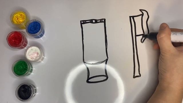 How to draw toothpaste and toothbrush | Как нарисовать зубную пасту и щетку | Раскраска для детей смотреть онлайн