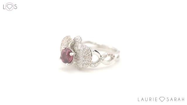 Orchid Flower Ring with Red Spinel and Pave set Diamond Petals LS3792 смотреть онлайн