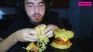 GIANT RAMEN BURGER * World's BEST * ASMR | Nomnomsammieboy