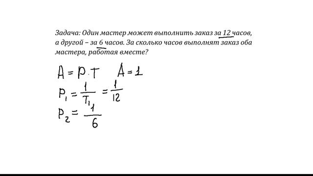Решения задач на совместную работу