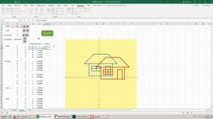 Excel Animation Tutorial - 2D Wire-frame House #2 (adding rotation)