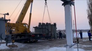 Монтаж трансформатора 54 тонны