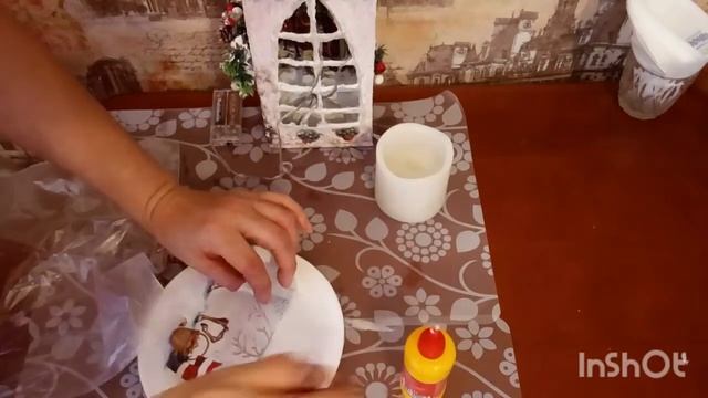 Декупаж новогодней тарелки /декупаж /поделки /переделки /новогоднийдекор / ручнаяработа /handmade /