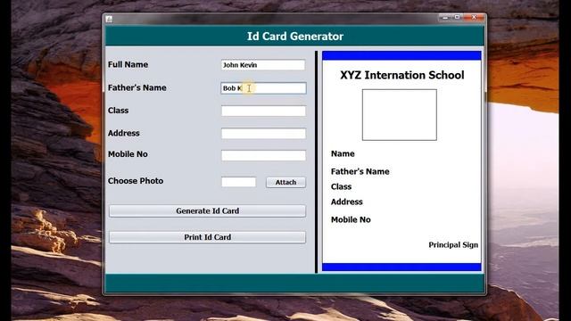 Id Card Generator (Java Swing Project) смотреть онлайн