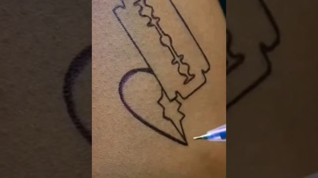 make a heart touching tatto on your arm #trending #viral #shorts